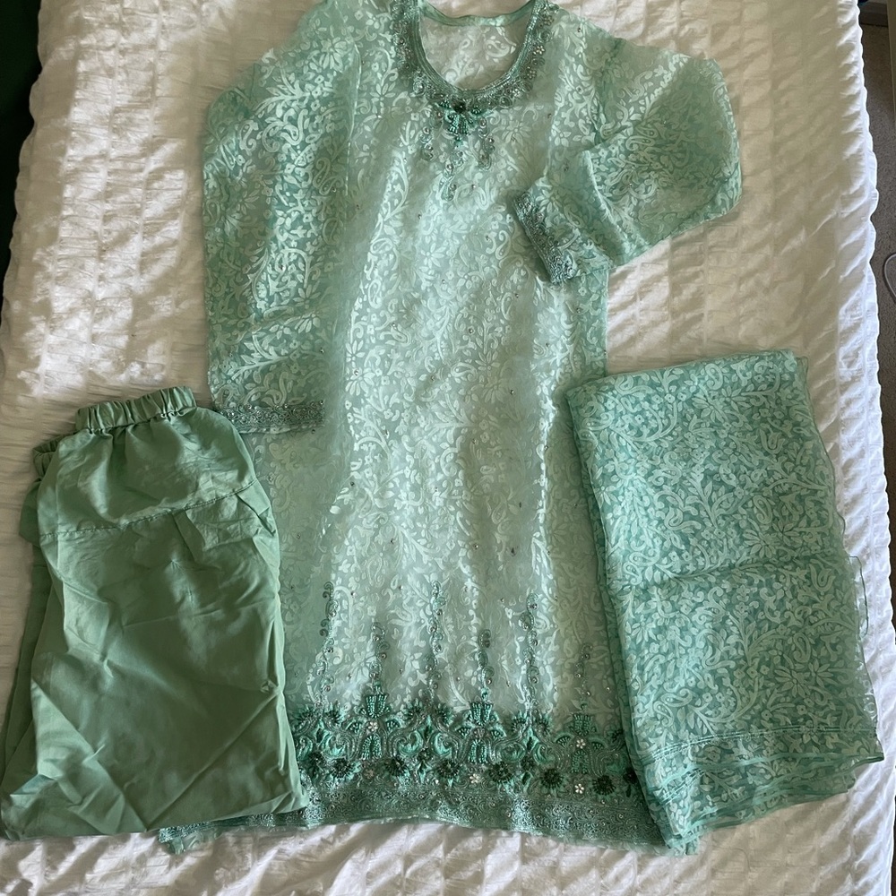 Pakistani/Indian Party Suit green